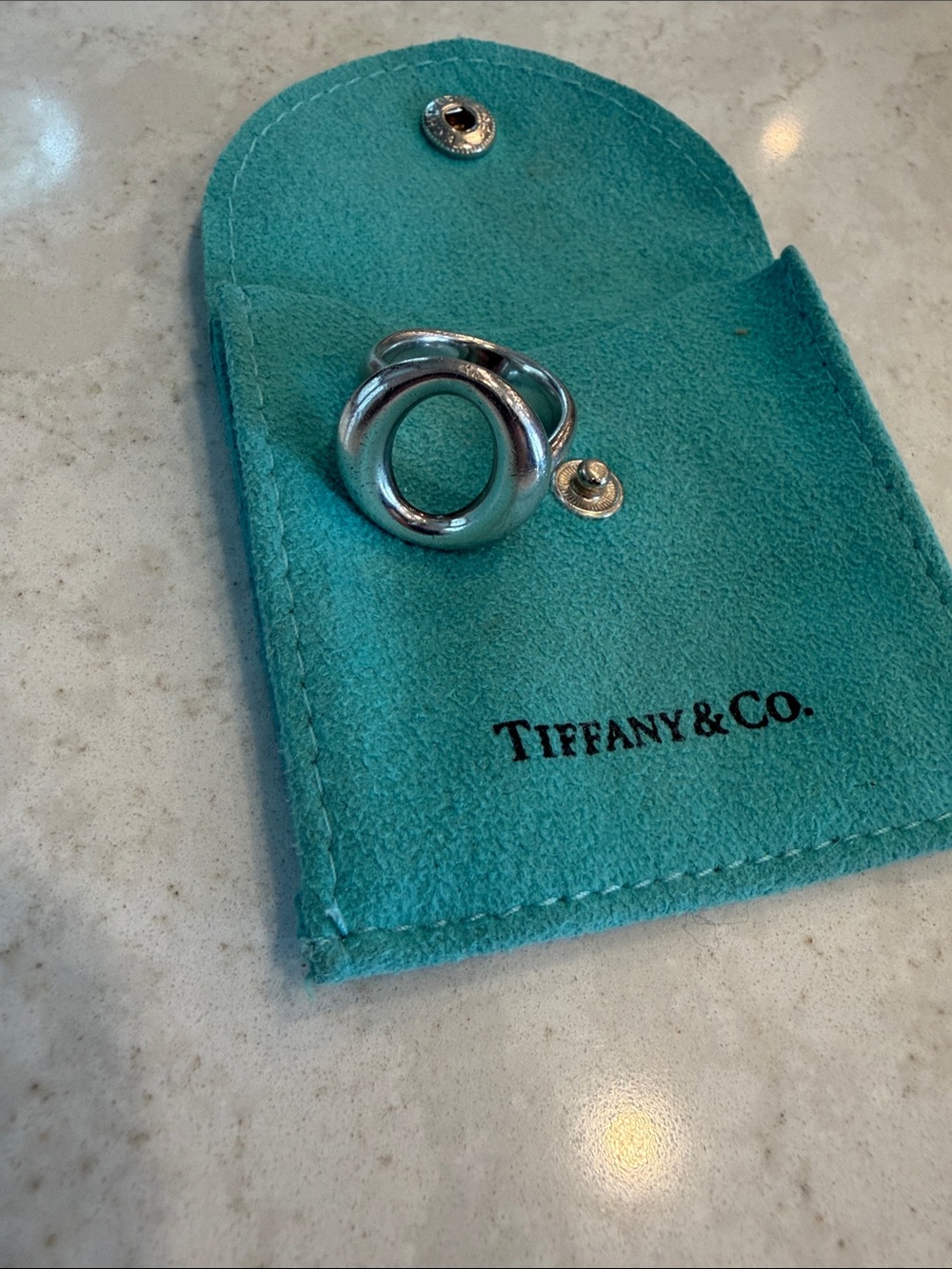 Authentic Tiffany & Co Elsa Peretti Sterling Silver Ring size 7